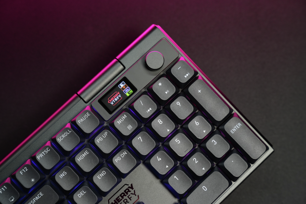 CHERRY XTRFY משיקה מקלדת גיימינג מכאנית אולטרה מהירה בעיצוב דקיק עם שלדת אלומיניום ותצוגה מובנית 3 G8A 25100 2 image017 1